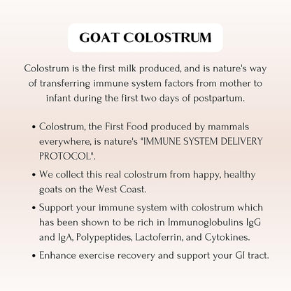 Mt. Capra Goat Colostrum – Grass-Fed, High in Immunoglobulins, 60 Servings