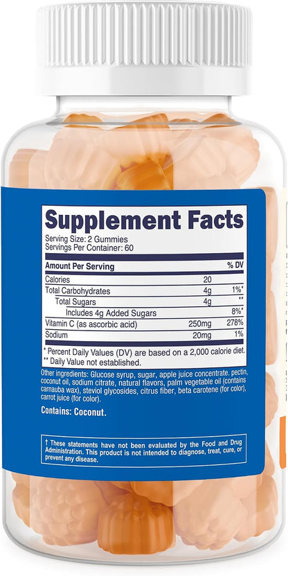Nutricost Kids Vitamin C Gummies (250mg), 120 Gummies - Natural Flavours, Natural Colours, Gluten-free, No Corn Syrup, 60 Servings
