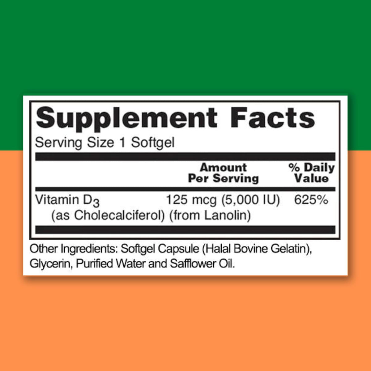 Zaytun Halal Vitamin D3 5000 IU, 6-Month Supply, Contributes to Normal Bones, Muscle Function and Immune Health, Premium Vitamin D from Safflower Oil, Non-GMO, Gluten-Free, 180 Mini Softgels - görsel 2
