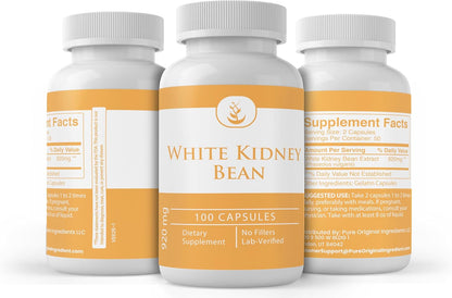 Pure Original Ingredients White Kidney Bean, 100 Capsules