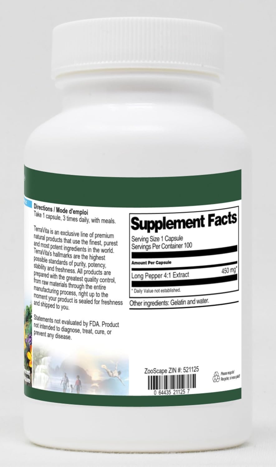Long Pepper 4:1 Extract – 450 mg, 100 Capsules - görsel 2