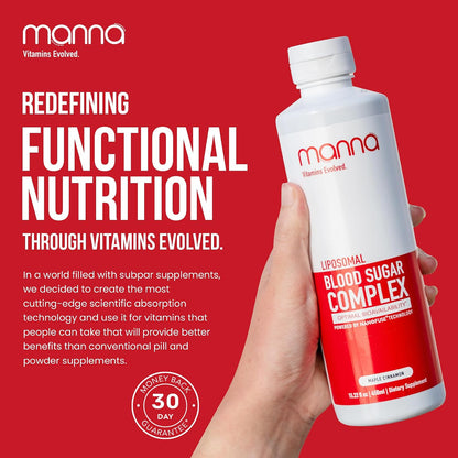 Manna Vitamins Evolved – Liposomal Blood Sugar Complex – Helps Maintain Normal Blood Sugar Levels and Metabolism for Men & Women