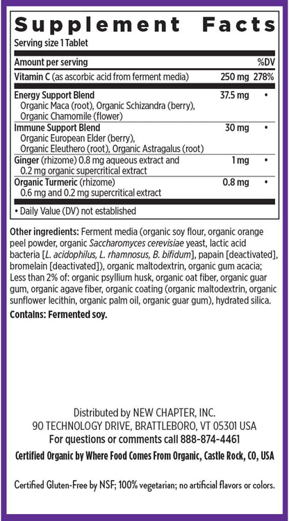 New Chapter® Vitamin C Immune Defence Supplement + Elderberry – 90 Tablets