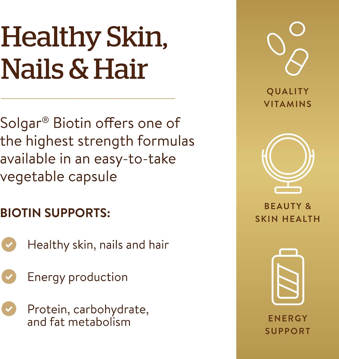 Solgar Biotin 10,000 mcg, 60 Vegetable Capsules - görsel 4