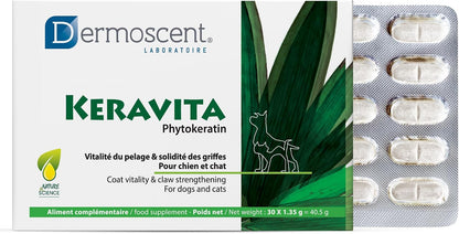 Dermoscent Keravita Dog & Cat Skin and Coat Food Supplement - 30 Tablets