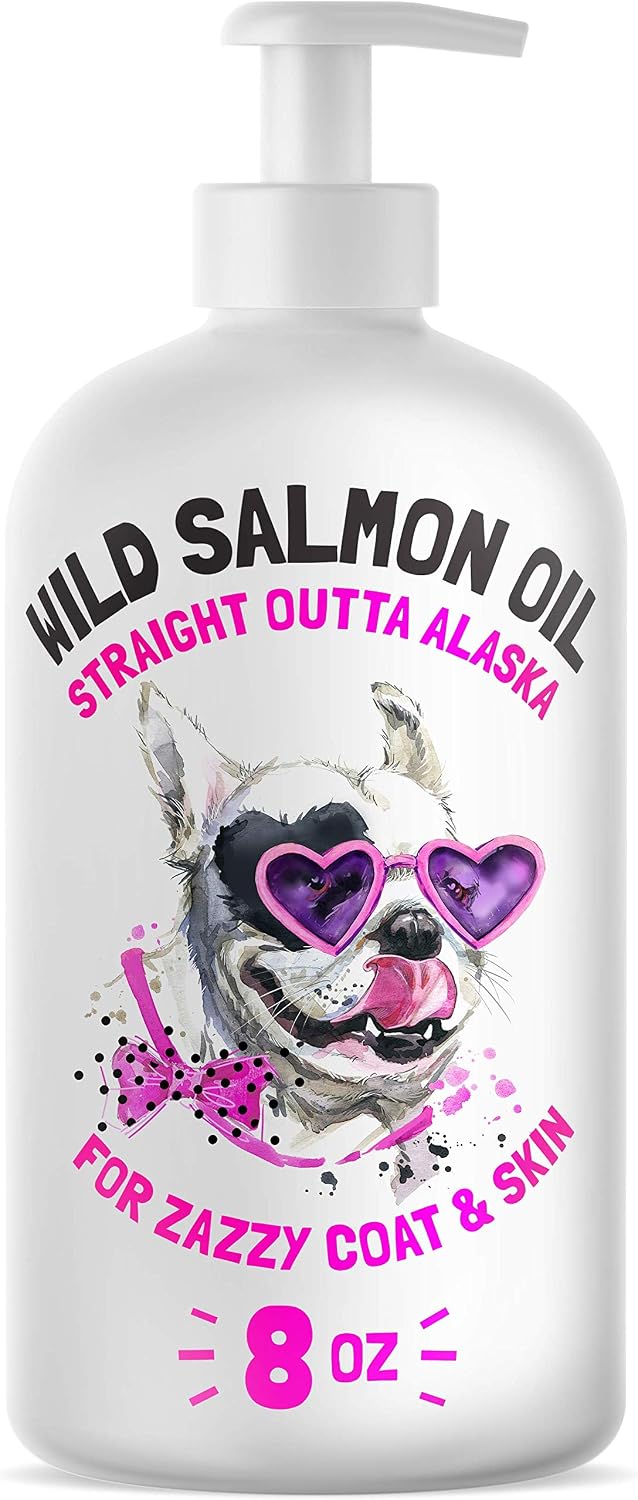 Wild Alaskan Salmon Oil for Dogs & Cats - Pure Fish Omega 3 6 9 Liquid EPA DHA Fatty Acids - Skin & Coat Supplement - 8 fl oz - görsel 1