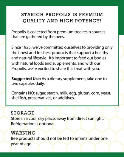 Stakich Propolis Capsules – 500 mg, 500 Count