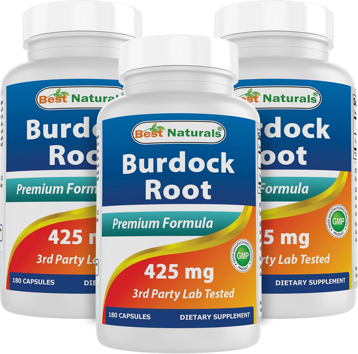 Best Naturals Burdock Root 425 mg, 180 Capsules (Pack of 3) - görsel 1
