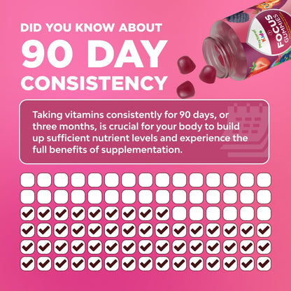 Phytoral Vegan Kids Focus Gummies - Potent Chewable Brain Support for Children - Enhances Concentration & Memory - Calming Supplements & Focus Gummies for Kids - Non-GMO & Gluten-free - 60 Count