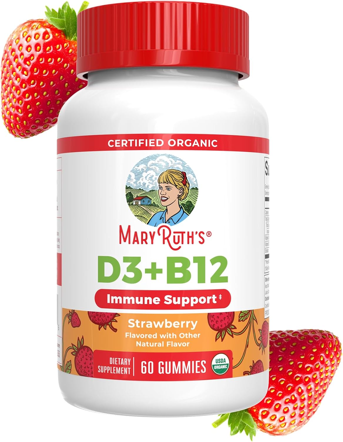 MaryRuth's Organic Vitamin D3 + B12 Gummies - 60 Gummies - görsel 1