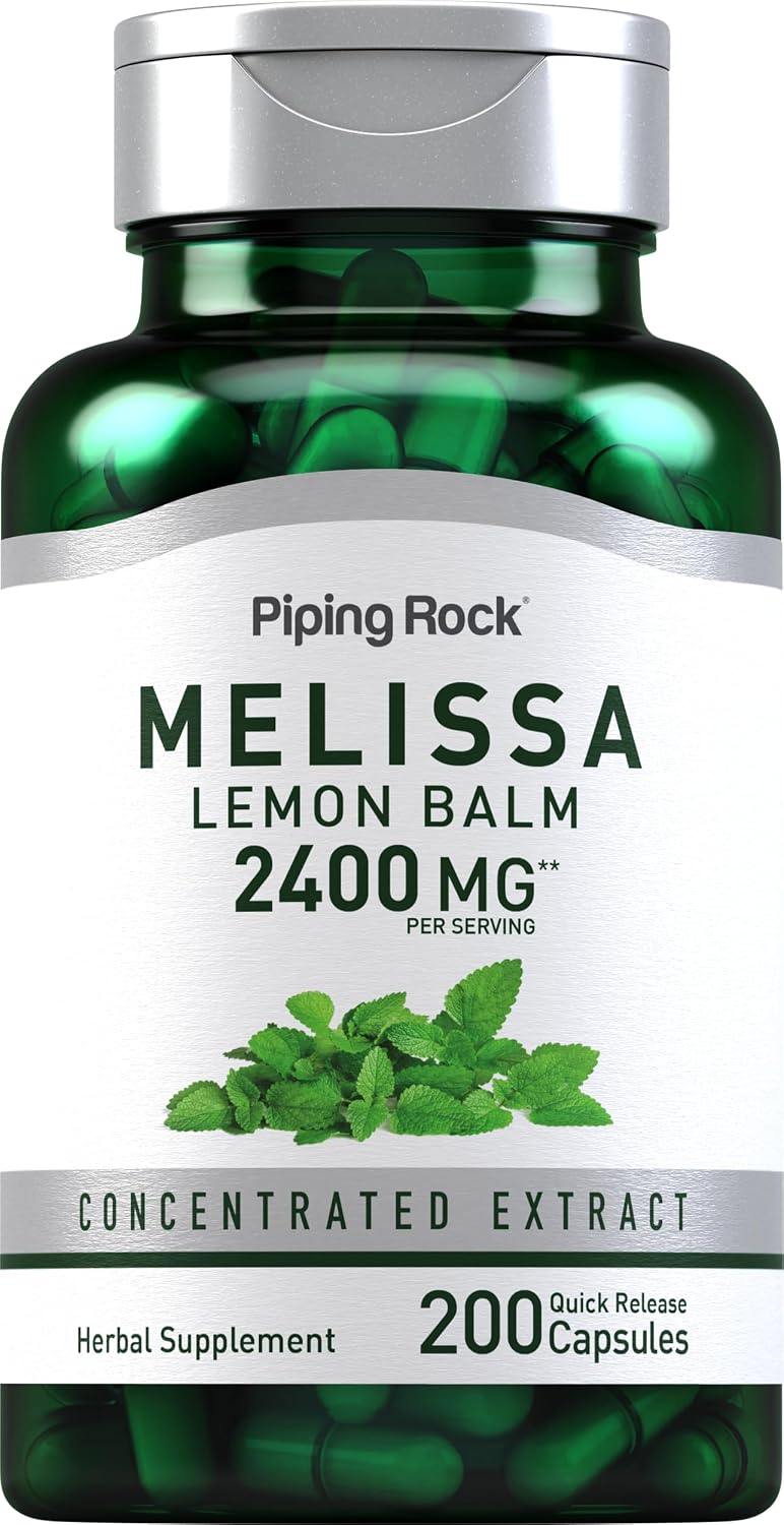 Piping Rock Lemon Balm Capsules | 200 Capsules | Non-GMO & Gluten-Free - görsel 1