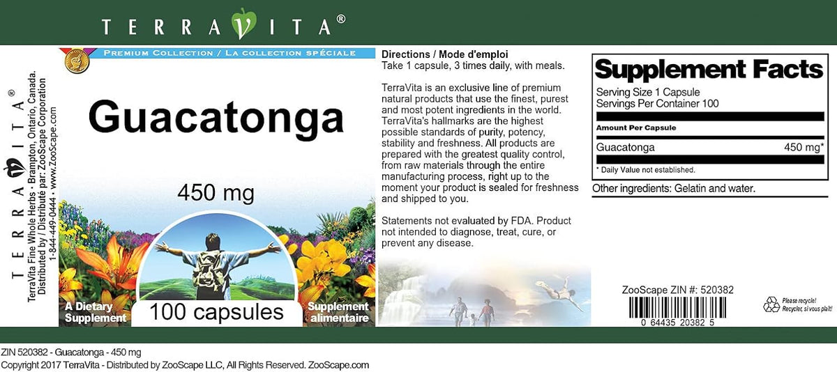 Guacatonga - 450 mg (100 Capsules) - görsel 3