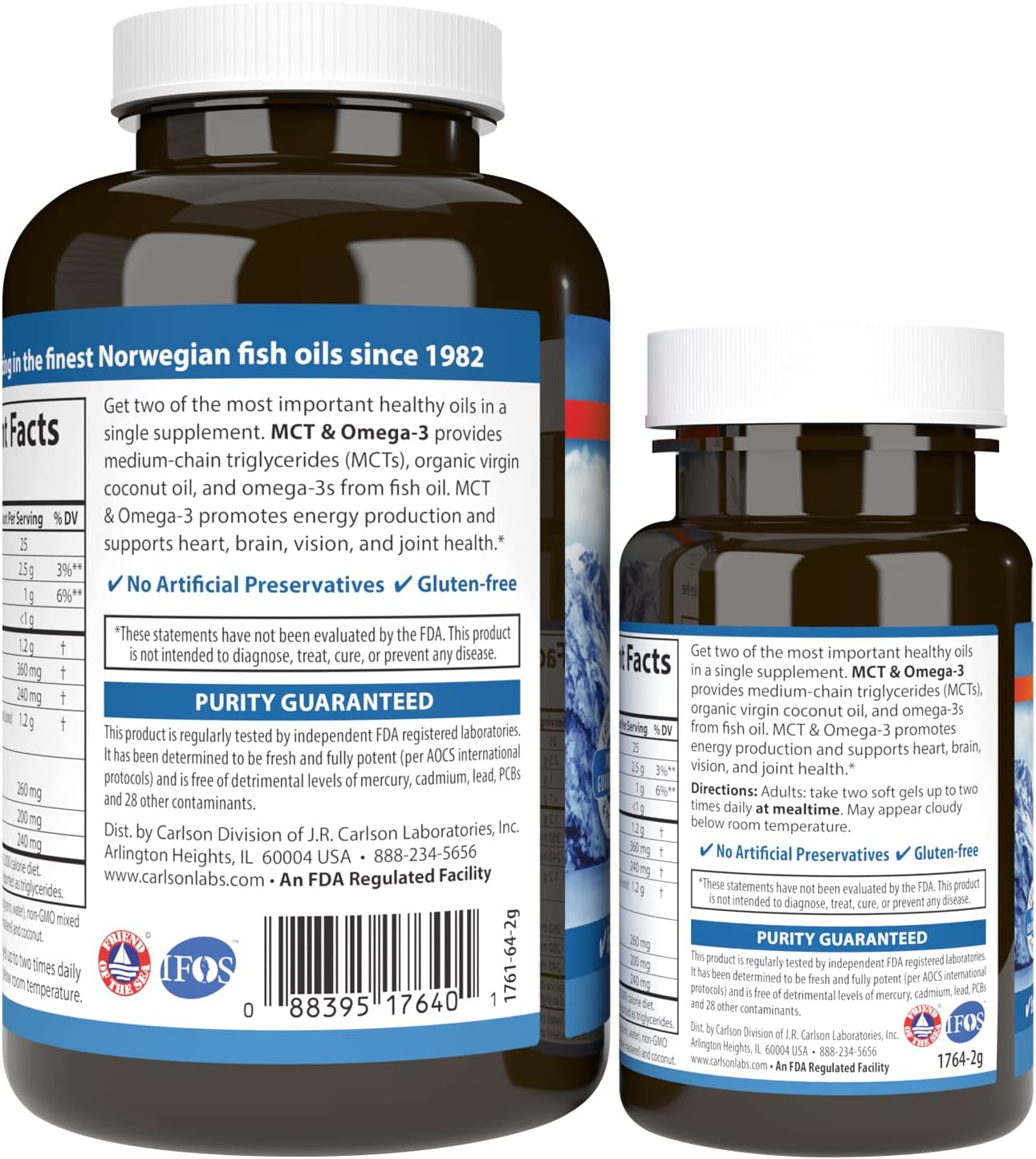 Carlson MCT & Omega-3 Softgels - Coconut Oil, EPA & DHA, 150 Softgels - görsel 3