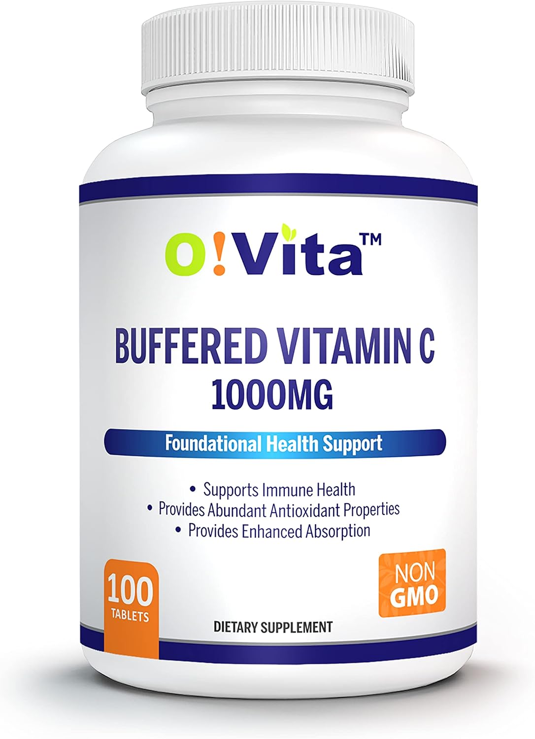 O!VITA Buffered Vitamin C 1000mg – Non-GM Tablets for Immune System Support, 100 Tablets - görsel 1