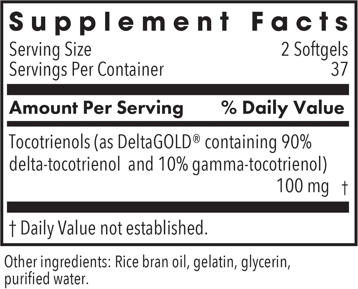 Allergy Research Group Delta-Fraction Tocotrienols – Vitamin E Food Supplement, 50 mg, 75 Softgels - görsel 2