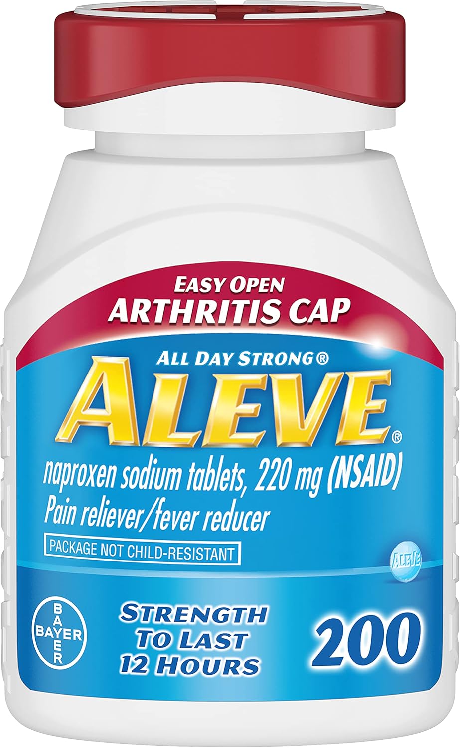Aleve Naproxen Sodium 220 mg Pain Relief Tablets, 200 Count (Pack of 2) - görsel 1