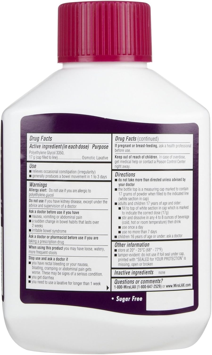MiraLAX Laxative Powder 30 Doses, 17.9 Ounce - görsel 2