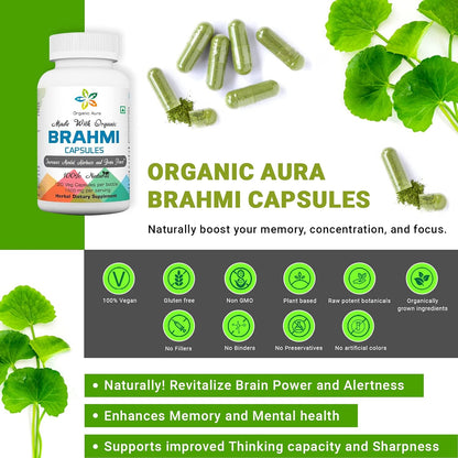 Organic Aura Brahmi Capsules (120 Capsules) - Whole Green Superfood, Non-GM, Gluten-free – Image 9