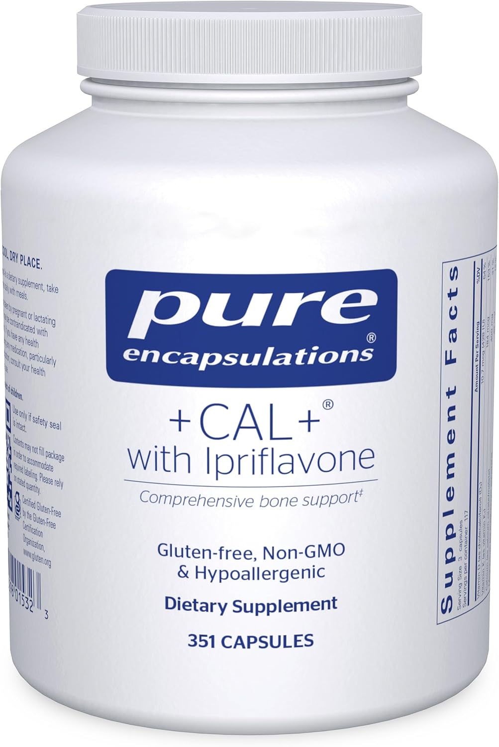 Pure Encapsulations +Cal+ with Ipriflavon – Mineral, Vitamin & Herbal Food Supplement for Bone Health (351 Capsules) - görsel 1