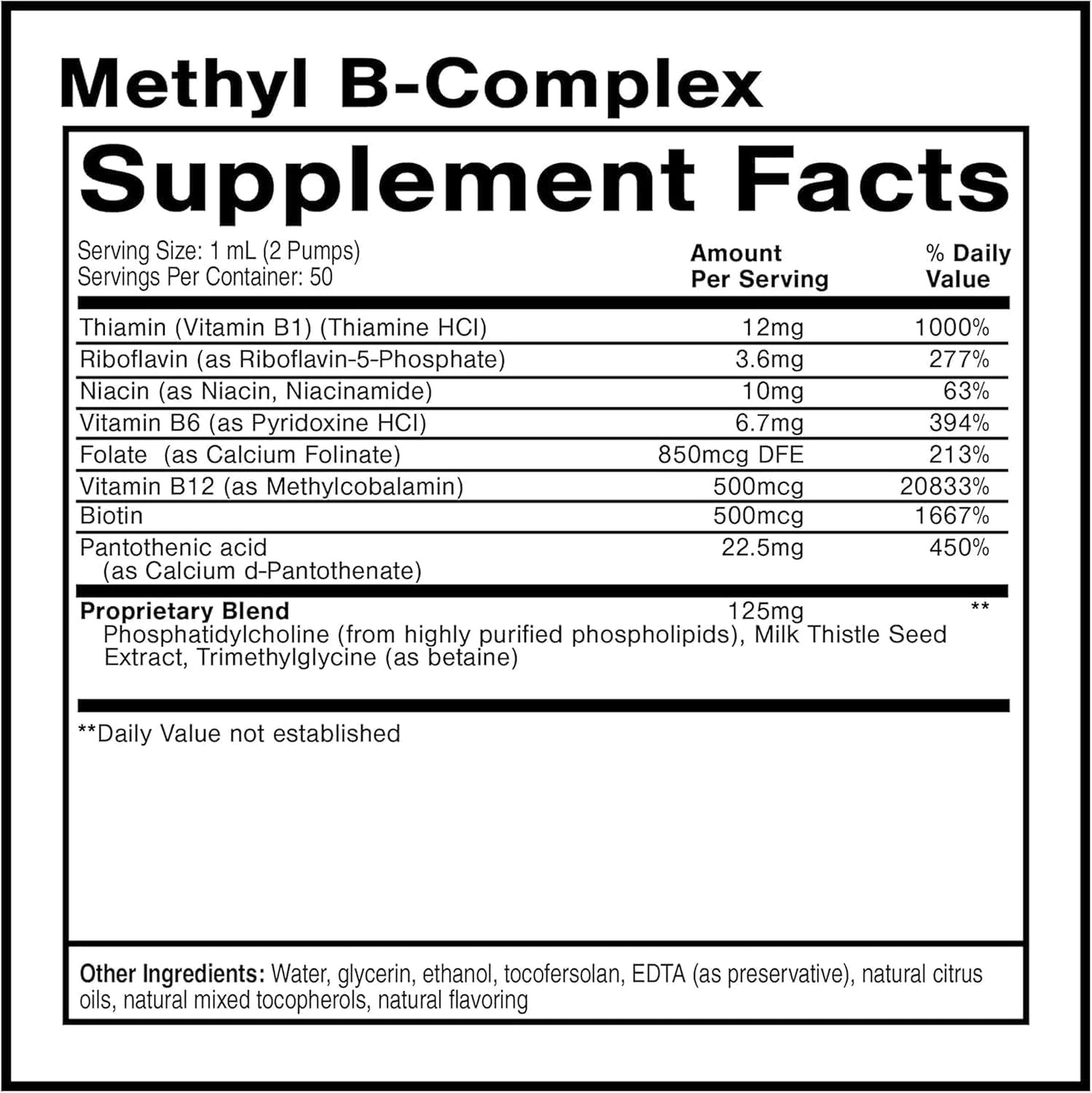 Quicksilver Scientific Methyl B Complex – Liquid Liposomal B Vitamins with Methylated B12, Folate, B6 (50 ml) - görsel 2