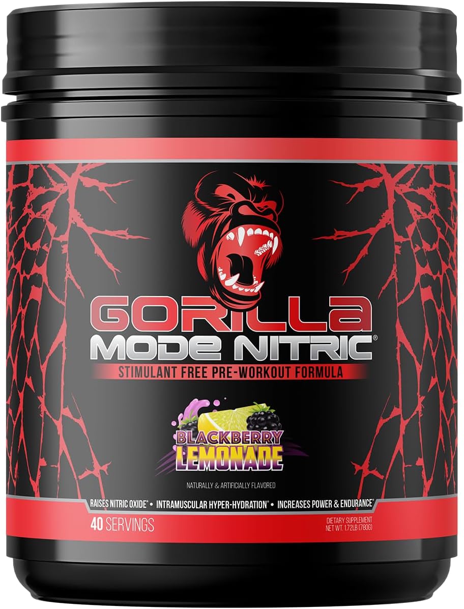 Gorilla Mode Nitric - Stimulant-Free Pre-Workout (Tigers Blood, 784g) - görsel 9