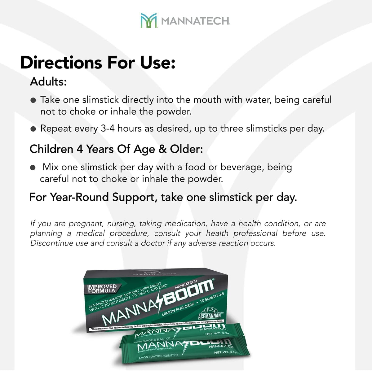Mannatech MannaBOOM Advanced Immune Support Supplement – 150% More Vitamin C, Increased Manapol, Zinc & Glyconutrients, 10 Slimsticks - görsel 6