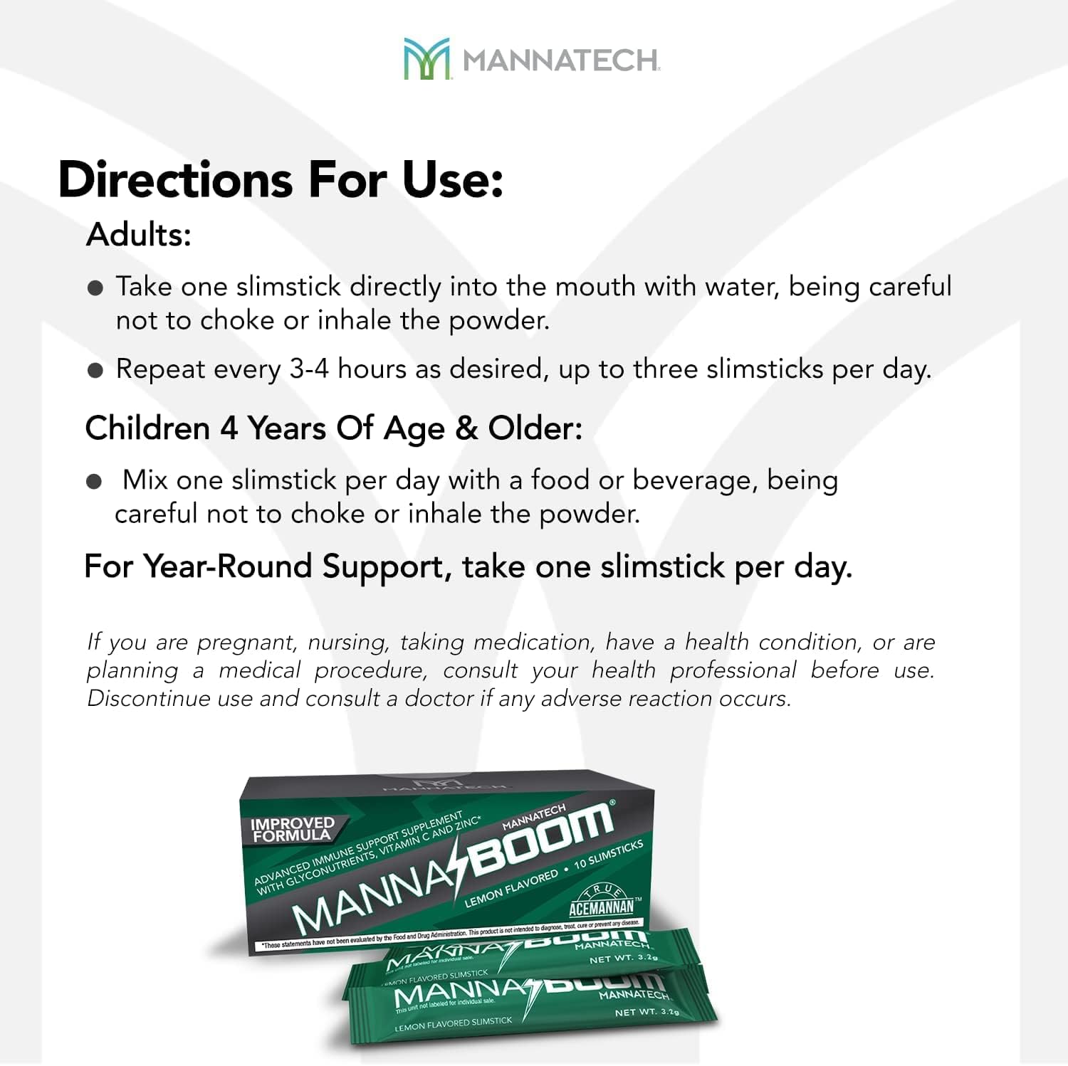 Mannatech MannaBOOM Advanced Immune Support Supplement – 150% More Vitamin C, Increased Manapol, Zinc & Glyconutrients, 10 Slimsticks - görsel 6