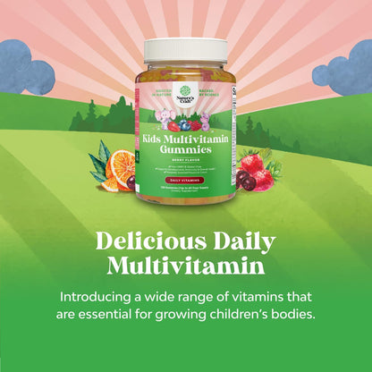 Natures Craft Kids Multivitamin Gummies - Vegan Multivitamin for Children 2+ with 14 Essential Vitamins and Minerals - 120 Count