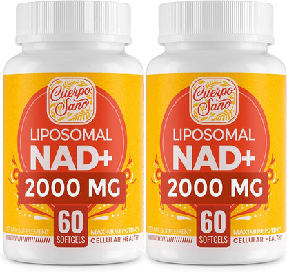 Cuerpo Sano 2000 mg NAD Supplement, Liposomal NAD+ with High Absorption, 120 Softgels
