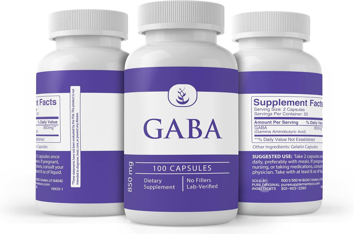 Pure Original Ingredients GABA, 100 Capsules - görsel 4