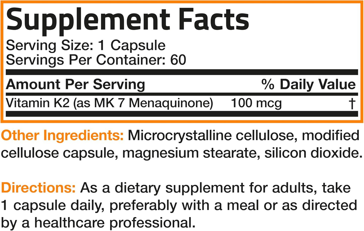 Bronson Vitamin K2 MK-7 100 mcg Non-GMO, 60 Capsules - görsel 8