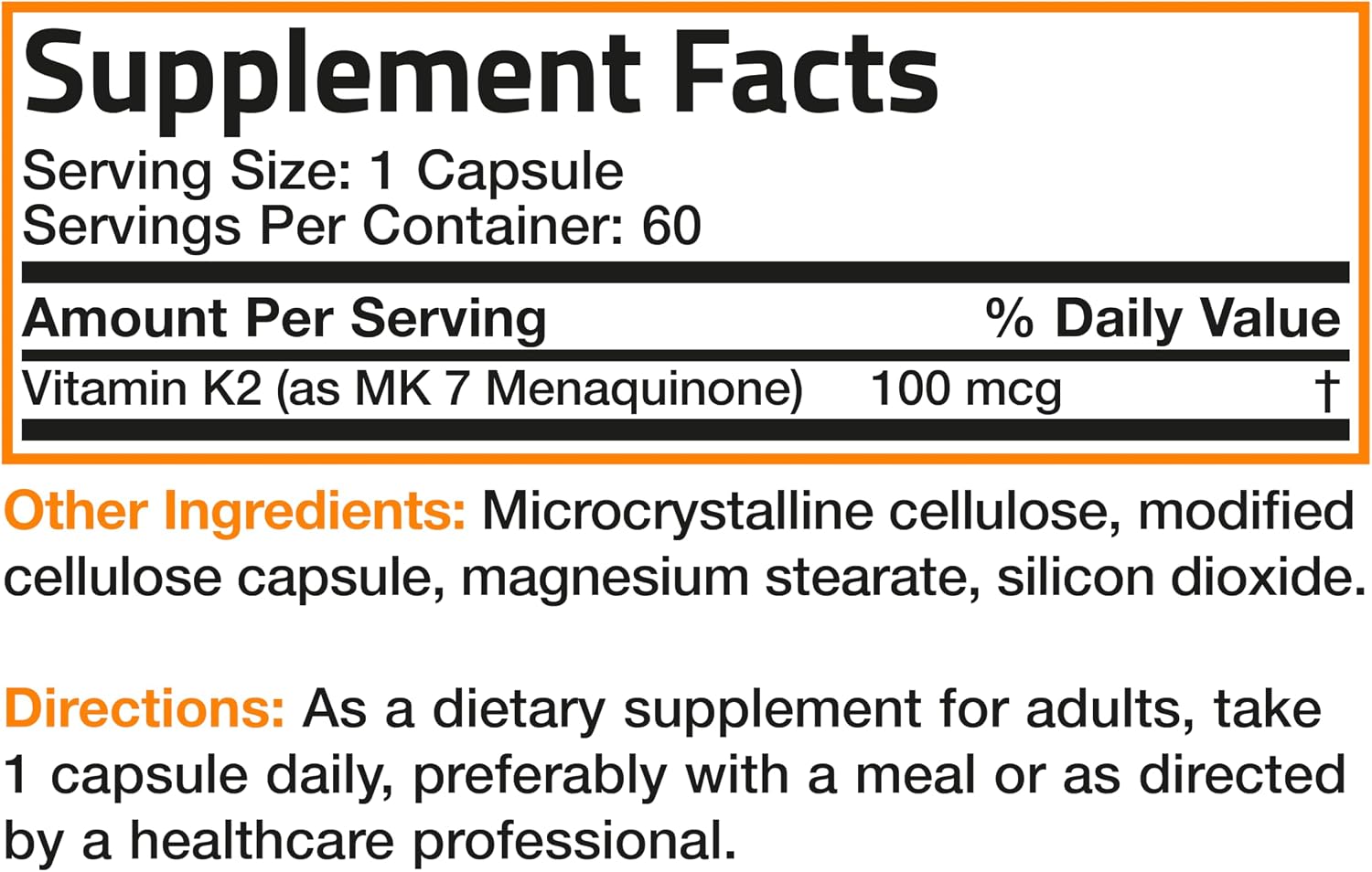 Bronson Vitamin K2 MK-7 100 mcg Non-GMO, 60 Capsules - görsel 8