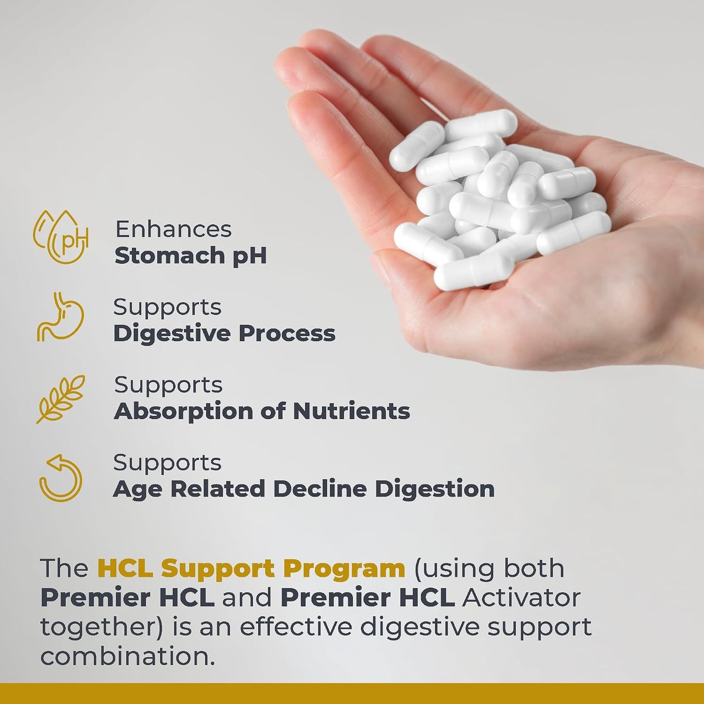 Premier Research Labs Premier HCL Activator - Pepsin Digestive Enzymes Supplement for Optimal Digestive Function - görsel 4
