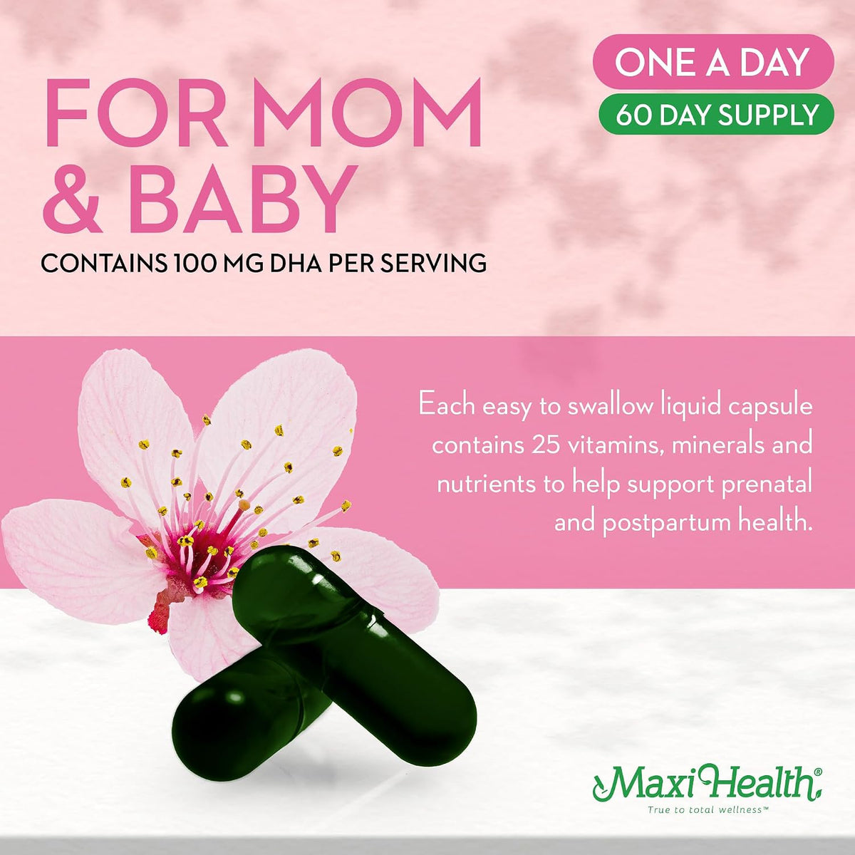 Maxi Health - Methyl Prenatal DHA Prenatal Vitamins for Women - Clinician Formulated, Kosher, Gluten-free Prenatal Multivitamin with 25 Nutrients Including DHA, Folic Acid & More, 60 Liquid Capsules - görsel 6