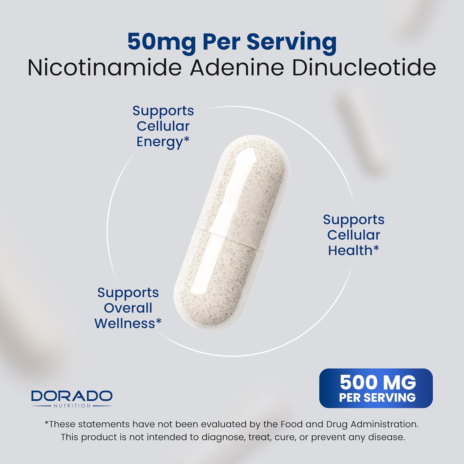 NAD+ Supplement (500 mg of 95% Pure NAD+ Per Serving) – 30 Vegan Capsules - görsel 4