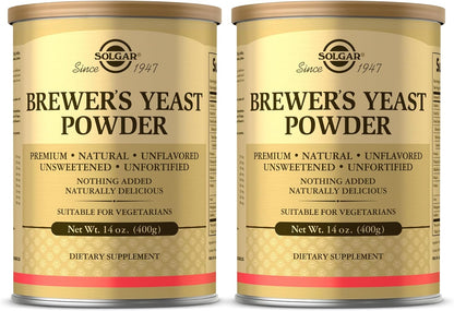 Solgar Brewer's Yeast Powder - Natural, Unflavoured & Unsweetened - Suitable for Vegetarians - 397 g (Pack of 2)