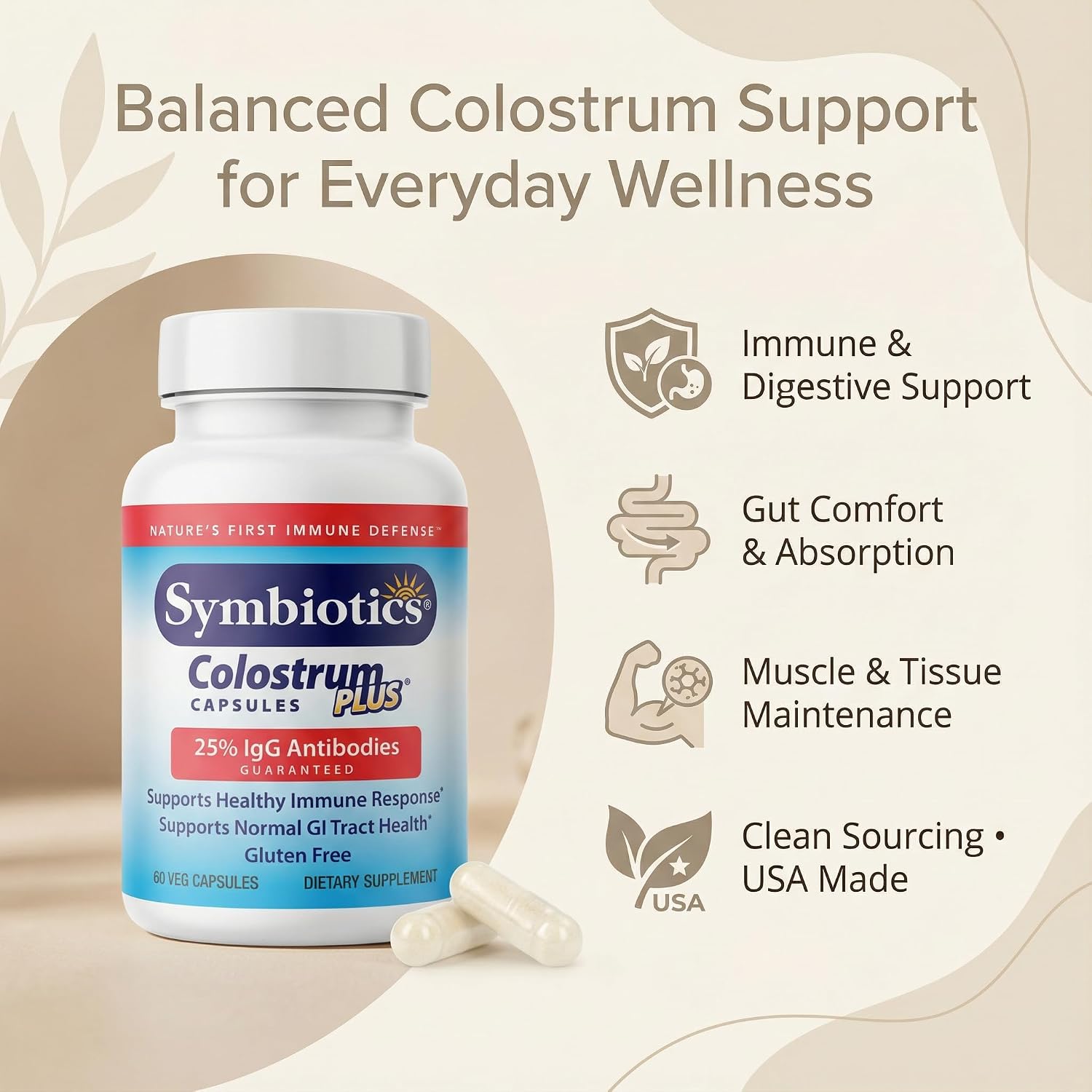 Symbiotics Colostrum Vegetable Capsules – Immune & Gut Support with Lactoferrin and Naturally Occurring IgG - görsel 4