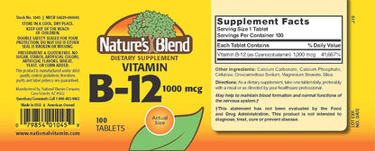 Nature's Blend Vitamin B-12 1000 µg, 100 Tablets