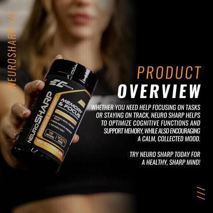 EC Sports NeuroSharp Powerful Nootropic Supplement for Focus, Faster Processing, Instant Positive Energy & Performance, Memory & Cognitive Support w/ 18 Nootropics - 90 Capsules
