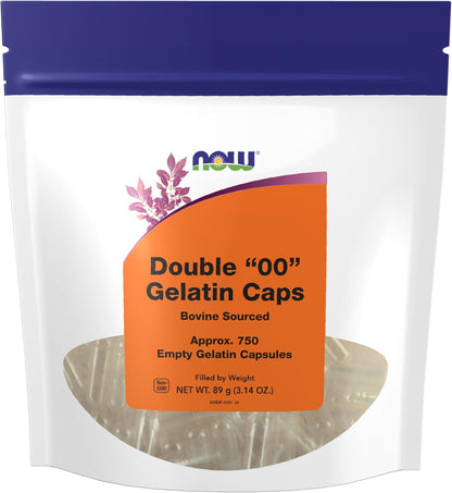 NOW Foods Empty Gelatin Capsules - Size '00' - 750 Count