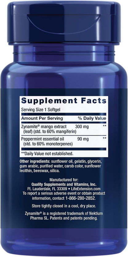 Life Extension Brain Fog Relief, Mango Leaf Extract, Standardised Peppermint Oil, Nootropic Supplement for Clarity and Focus, Fast-Acting, Caffeine-Free, Gluten-free, Non-GMO, 30 Softgels
