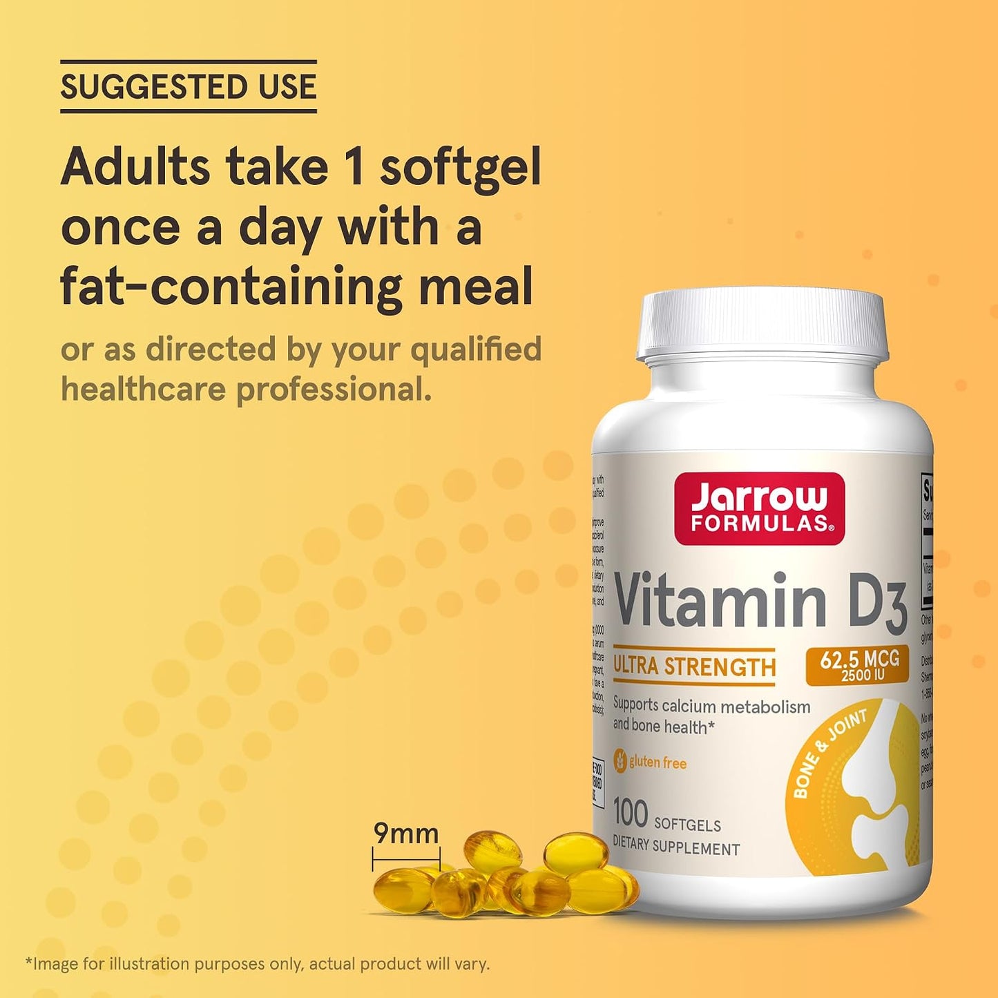 Jarrow Formulae Vitamin D3 62.5 mcg (2,500 IU) Softgels – 100 Count - görsel 7