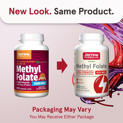 Jarrow Formulae Methyl Folate Capsules - 1000 mcg - 100 Capsules