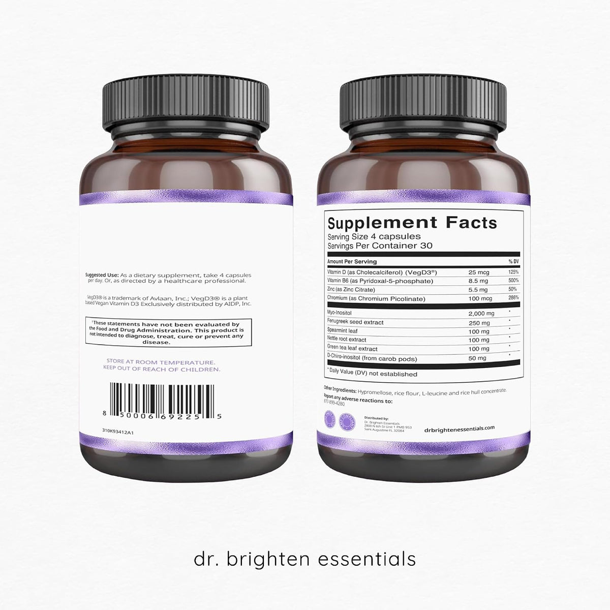 Dr. Brighten Myoinositol Plus - Doctor Formulated Ratio of Myo- and D-Chiro-Inositol to Support Hormone Balance, Healthy Ovarian Function, and Regular Menstrual Cycles - görsel 2