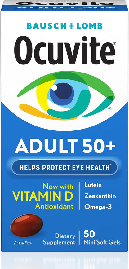 Ocuvite 50+ Eye Vitamin and Mineral Supplement, 50 Softgels (4-Pack)