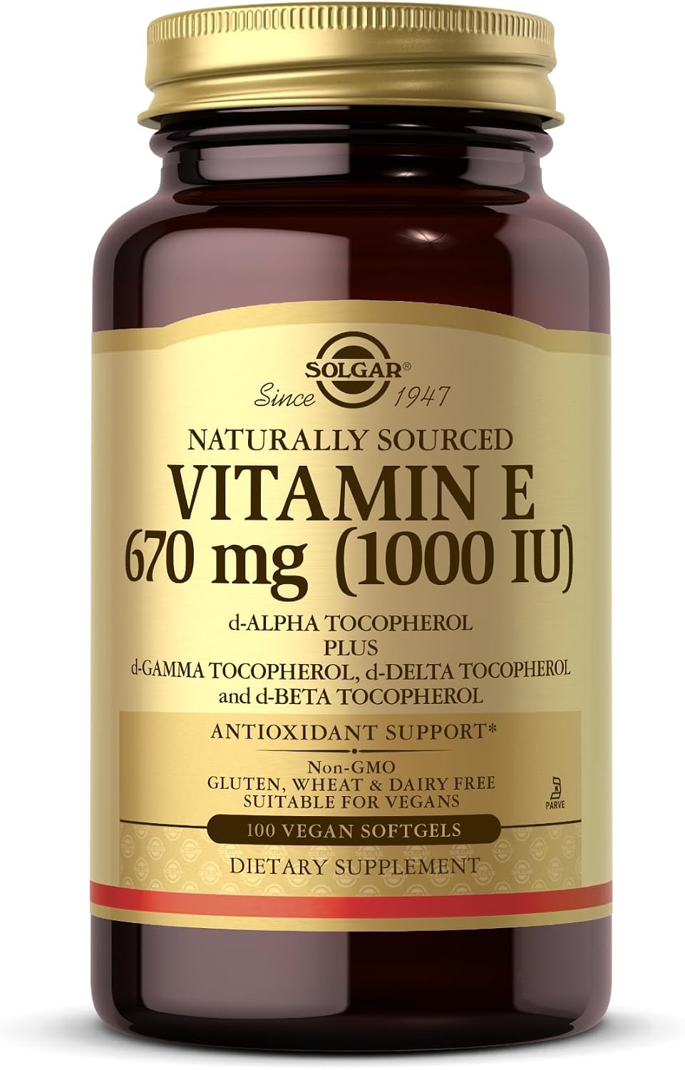 Vitamin E 670 mg (1000 IU) - 100 Vegan Softgels by Solgar - görsel 1