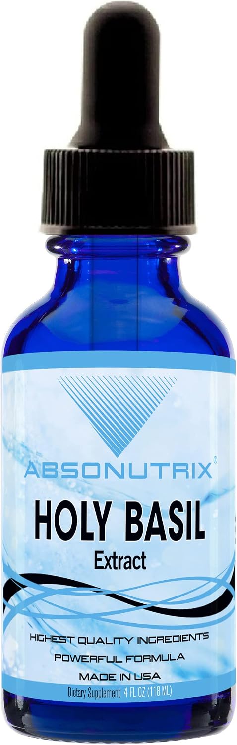 Absonutrix Holy Basil Extract 590 mg, 4 fl oz Drops – 200 Servings - görsel 1