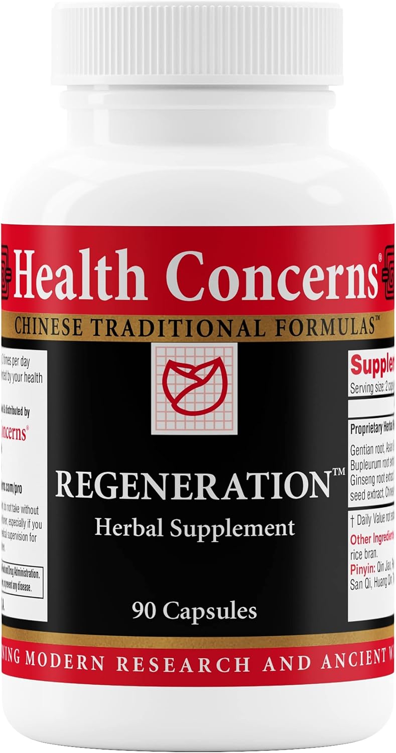 Health Concerns Regeneration – Immune System Support & Liver Health Supplement – Detox Cleanse & Energy Balance – Traditional Chinese Herbal Formula – 90 Capsules - görsel 1