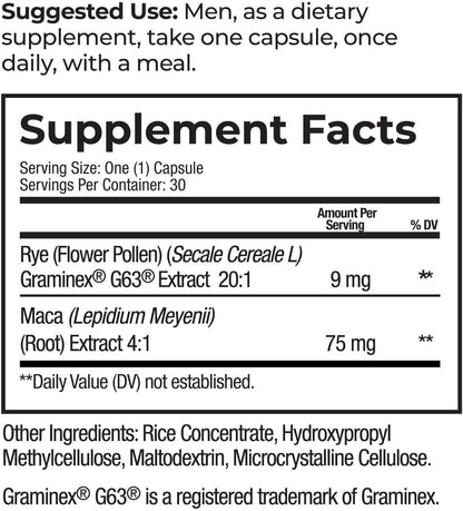 Prosta-Rye - Natural Prostate Supplement for Men - 4 Bottles (120 Capsules)