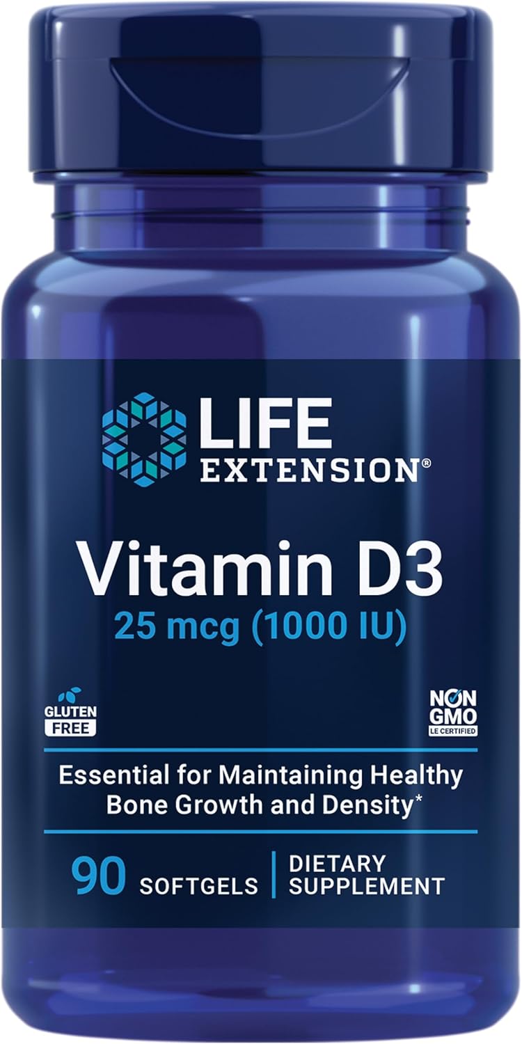 Life Extension Vitamin D3 25 mcg (1000 IU) – 90 Softgels - görsel 1